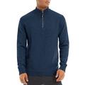 TACVASEN Men's Jumper Turtleneck Zip Sweater Knitted Work Jumper Winter Cotton Knit Cardigans Sweater Pullover Half Zip Neck Sweatshirt Casual Warm Loungewear Wool Knitwear Golf Sweatshirt Denim Blue