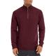 TACVASEN Mens Jumper Quarter Zip Sweater Long Sleeve Sweater Work Sweater Zip Neck Jumper Collar Sweatshirt Mock Neck Sweater Leisure Jumper Knit Golf Pullover Zipped Jumper Rollneck Sweater Wine Red