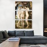 ARTCANVAS The Three Graces 1635 by Peter Paul Rubens - 3 Piece Wrapped Canvas Painting Print Set Canvas, in Brown/White | Wayfair RUBENS35-3L-90x60