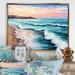 East Urban Home Pastel Purple Sunset over Incoming Ocean II - Painting Print on Canvas Canvas, Wood in Blue/Pink | 12 H x 20 W x 1 D in | Wayfair