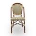 GAR 831 Series Bistro Side Outdoor Chair in Brown | 35.25 H x 19.5 W x 22 D in | Wayfair 831 ALUM DK BMB/CREAM-BLACK
