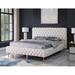 Everly Quinn Zabel Tufted Low Profile Platform Bed Upholstered/Velvet, Solid Wood in White | 47 H x 89 W x 97 D in | Wayfair