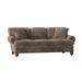 Canora Grey 88" Rolled Arm Sofa w/ Reversible Cushions Wood/Velvet/Polyester in Brown | 36 H x 88 W x 44 D in | Wayfair