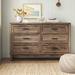 Loon Peak® Anquenette 6 Drawer 60" W Double Dresser Wood in Brown/Gray | 38 H x 60 W x 17 D in | Wayfair F67BDB11B5DD4C92959378B5A97D75C6