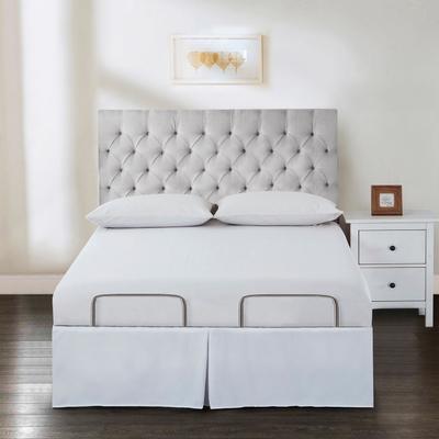 Bed Maker's Adjustable Bed Wrap-Around 15"" Tailored Bedskirt by Levinsohn Textiles in White (Size KING)