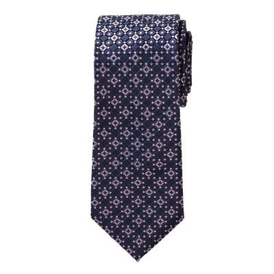 Men's Big & Tall KS Signature Extra Long Classic Geo Tie by KingSize in Dark Purple Geo Necktie