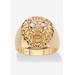 Men's Big & Tall Men's Gold over Sterling Silver Genuine Diamond Accent Lion Ring by PalmBeach Jewelry in Diamond (Size 8)