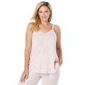 Plus Size Women's Marled Lace-Trim Sleep Tank by Dreams & Co. in Pink Marled (Size 18/20) Pajama Top