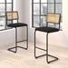 AllModern Walsh Boucle Bar & Counter Stool Upholstered/Metal in Gray/Black | 37 H x 19 W x 19.5 D in | Wayfair E993AF7F755E43E5BA26405044C2C5AE