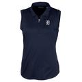 Women's Cutter & Buck Navy Detroit Tigers Forge Sleeveless Polo