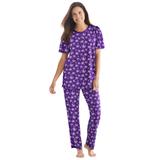 Plus Size Women's Floral Henley PJ Set by Dreams & Co. in Plum Burst Bouquet (Size L) Pajamas