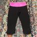 Lululemon Athletica Pants & Jumpsuits | Lululemon Athletic Gym Capri Leggings | Color: Black/Pink | Size: 4