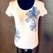 J. Crew Tops | 4/$25 J Crew Embellished Tee | Color: Cream/Gray | Size: S