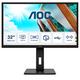 AOC Q32P2 - 32 Zoll QHD Monitor, höhenverstellbar (2560x1440, 75 Hz, HDMI, DisplayPort, USB Hub) schwarz