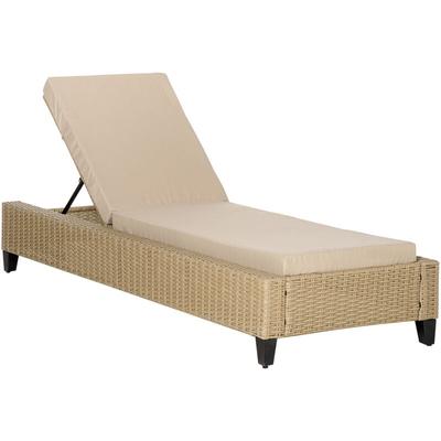 Outsunny - Polyrattan Gartenliege mit Kissen Sonnenliege 5-stufig verstellbar Rattanliege