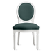 Camille Dining Chair - High Gloss White - Maxwell Linen Blue Spruce
