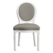Camille Dining Chair - High Gloss White - Chenille Moondust