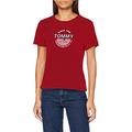 Tommy Jeans Female TJW Circle Logo TEE Shirt, Wine Red, M