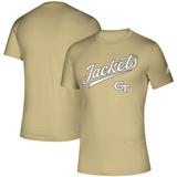 Men's adidas Gold Georgia Tech Yellow Jackets Script Ball Creator T-Shirt