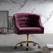 Kelly Clarkson Home Louise Velvet Hand-Curated Task Chair Upholstered/Velvet in Pink/Brown | 35.5 H x 24.5 W x 24 D in | Wayfair