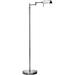 17 Stories Urick 55" Dimmable LED 360 Degree Swing Arm Adjustable Heights Floor Lamp Metal in Black | 55 H x 16.5 W x 10 D in | Wayfair