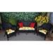 Winston Porter Risa Lemonade Outdoor 5 Piece Loveseat Cushion Set Polyester in Yellow | 3.5 H x 44 W x 19 D in | Wayfair