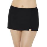 Plus Size Women's Side Slit Swim Skort by Swimsuits For All in Black (Size 14)