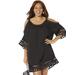 Plus Size Women's Vera Crochet Cold Shoulder Cover Up Dress by Swimsuits For All in Black (Size 18/20)