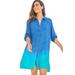 Plus Size Women's Button-Front Swim Cover Up by Swim 365 in Dip Dye (Size 34/36) Swimsuit Cover Up