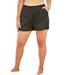 Plus Size Women's Cargo Swim Shorts with Side Slits by Swim 365 in Black (Size 28) Swimsuit Bottoms