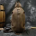 MAHEU-Sac à bandoulière en cuir véritable pour homme sac de poitrine vintage sac à bandoulière