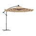 Costway 10 Feet Patio Hanging Solar LED Umbrella Sun Shade with Cross Base-Beige