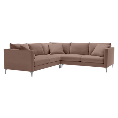 Details 3 Pc Track Arm Sectional - Brushed Canvas Blush
