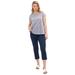 Plus Size Women's Stretch Slim Capris by ellos in Navy (Size 28)