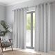 Fusion - Navaho - 100% Cotton Pair of Boho Eyelet Curtains - 90" Width x 90 Drop (229 x 229cm) in Silver Grey