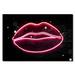 Trinx Neon Lips - Graphic Art Print on Canvas Canvas, Latex in Black/Pink | 8 H x 12 W x 1.5 D in | Wayfair A5DF21772986466D9AD891739D1B4690