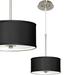 Possini Euro 10 1/4" Wide Black Faux Silk Modern Pendant Light