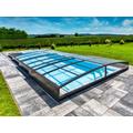 Swimmingpool-Überdachung / Abdeckung SkyCover® Neo Clear 3.5x5.3m - einseitige Schiene