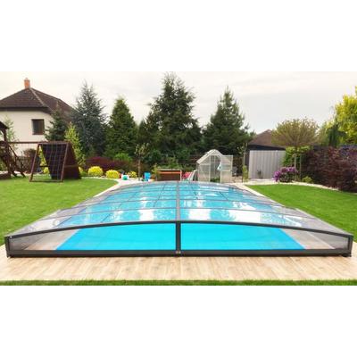 Poolüberdachung SkyCover® Neo Clear 3.5x8.5m - einseitige Schiene