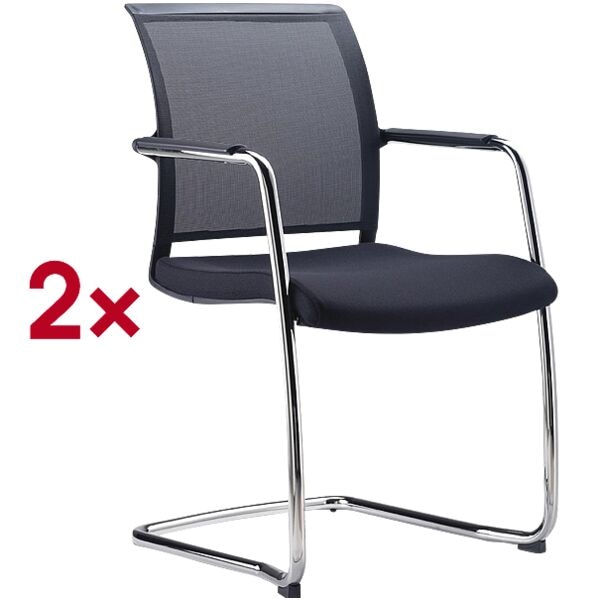 Bisley 2er-Set Besucherstuhl »Zed« silber, 47 cm
