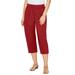 Plus Size Women's Knit Waist Cargo Capri by Catherines in Red (Size 2X)