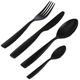 Alessi Dressed en Plein Air MW74S16 B - 16 Piece Design Cutlery Set with Decorations, Melamine, Black