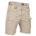 HARD LAND Men's 9.5 Inches Urban Tactical Shorts Waterproof Ripstop Teflon Elastic Waist Cargo Work Shorts Hiking Khaki Size 30