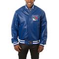 Men's JH Design Blue New York Rangers Big & Tall All-Leather Jacket