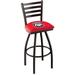 Holland Bar Stool NCAA Swivel 30" Bar Stool Upholstered/Metal in Black/Brown | 45 H x 18.5 W x 17 D in | Wayfair L01430GA-Dog