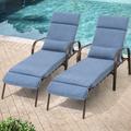 Lark Manor™ Antrea 63" Long Reclining Chaise Lounge Set w/ Cushions Metal | 37.8 H x 24.41 W x 79.53 D in | Outdoor Furniture | Wayfair