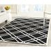 Black/White 72 x 0.63 in Indoor Area Rug - George Oliver Deedgra Geometric Handmade Tufted Wool Area Rug Wool | 72 W x 0.63 D in | Wayfair