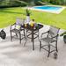 Red Barrel Studio® Fredys Square 2 - Person 31.5" Long Bar Height Outdoor Dining Set Glass in Gray | 31.5 W x 31.5 D in | Wayfair