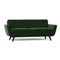 Poshbin Callie 85" Wide Square Arm Sofa w/ Reversible Cushions in Green/Black | 36 H x 85 W x 37 D in | Wayfair 1001-KLEEME-BLK-60 inches