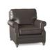 Club Chair - Bradington-Young West Haven 37" Wide Club Chair Genuine Leather/Fabric in Gray | 36 H x 37 W x 38 D in | Wayfair